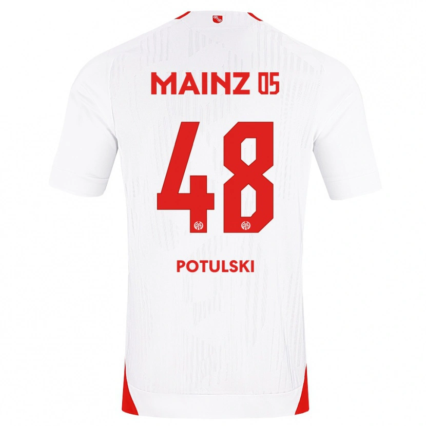 Danxen Męski Kacper Potulski #48 Biały Czerwony Żółty Wyjazdowa Koszulka 2026/27 Koszulki Klubowe