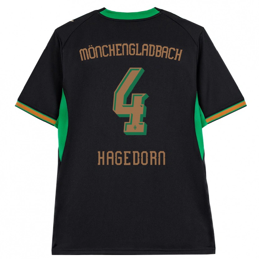 Danxen Męski Niels Hagedorn #4 Czarny Pomarańczowy Zielony Brązowy Wyjazdowa Koszulka 2026/27 Koszulki Klubowe