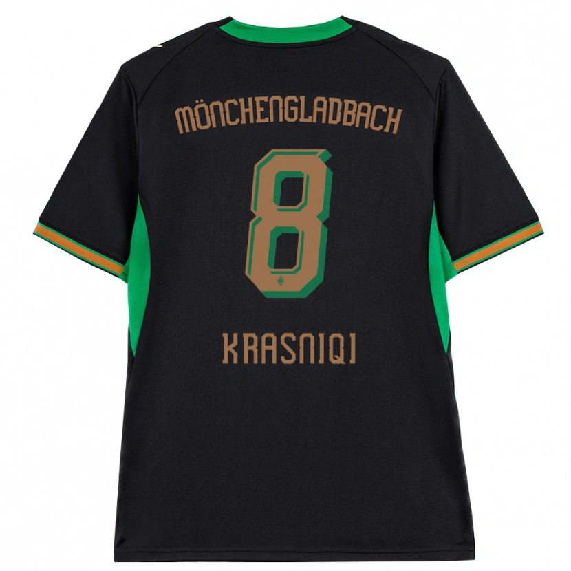 Danxen Męski Engjell Krasniqi #8 Czarny Pomarańczowy Zielony Brązowy Wyjazdowa Koszulka 2026/27 Koszulki Klubowe