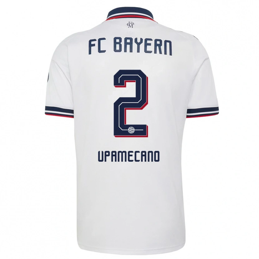 Danxen Męski Dayot Upamecano #2 Biały Szary Czerwony Wyjazdowa Koszulka 2026/27 Koszulki Klubowe