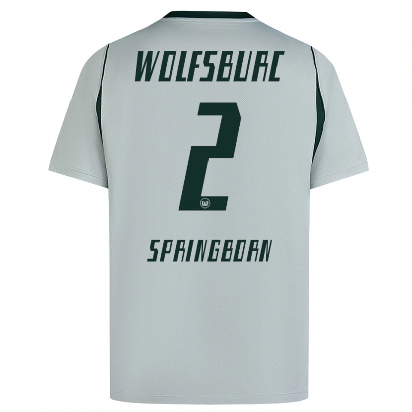 Danxen Męski Noah Springborn #2 Szary Zielony Wyjazdowa Koszulka 2026/27 Koszulki Klubowe