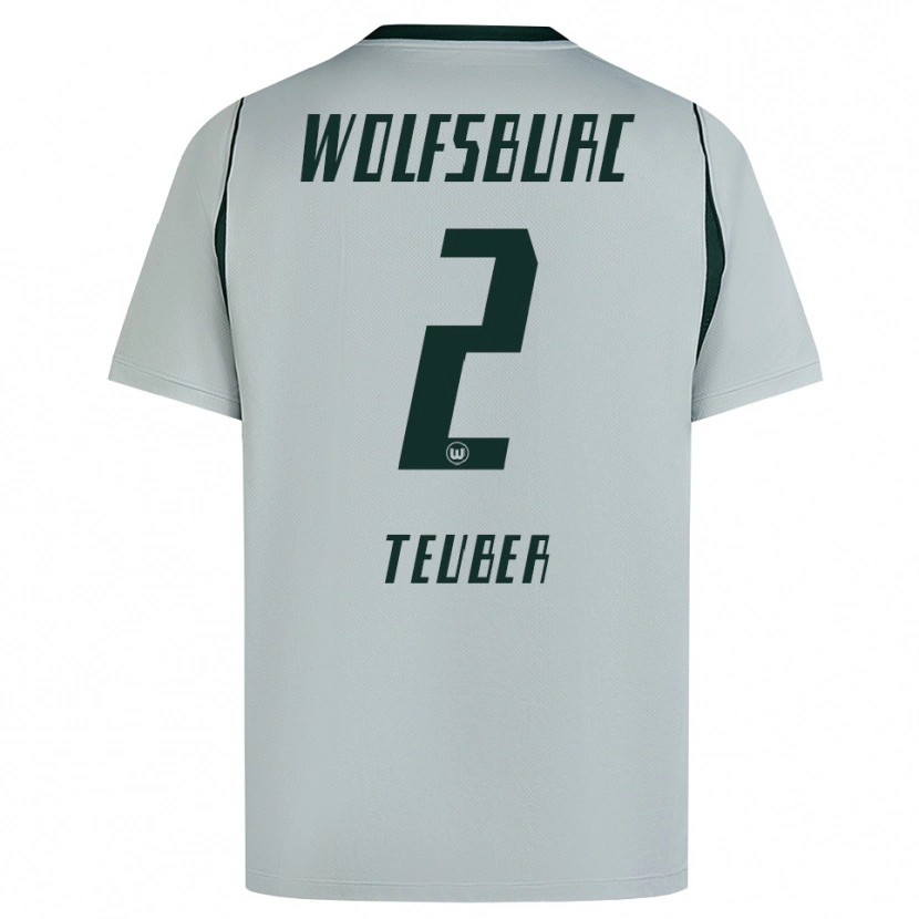 Danxen Męski Julius Teuber #2 Szary Zielony Wyjazdowa Koszulka 2026/27 Koszulki Klubowe