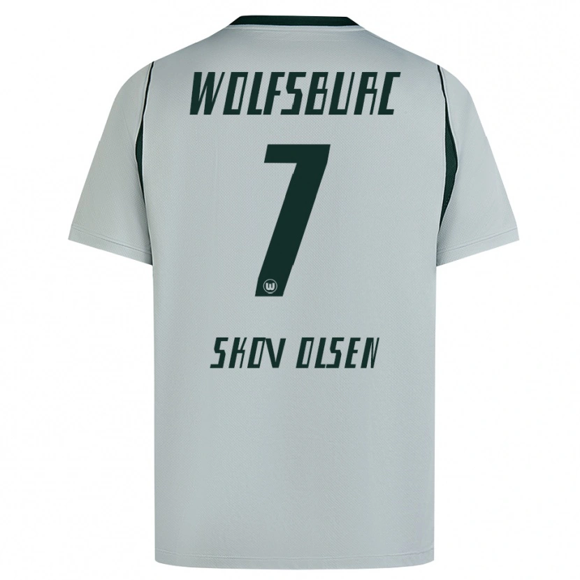 Danxen Męski Andreas Skov Olsen #7 Szary Zielony Wyjazdowa Koszulka 2026/27 Koszulki Klubowe