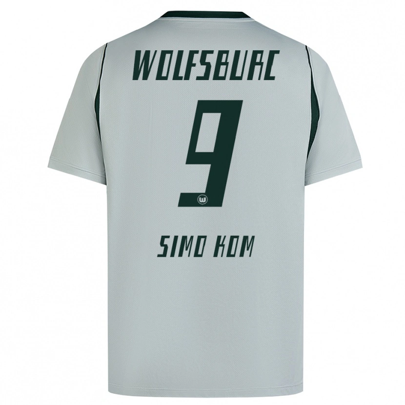 Danxen Męski Yvan Simo Kom #9 Szary Zielony Wyjazdowa Koszulka 2026/27 Koszulki Klubowe