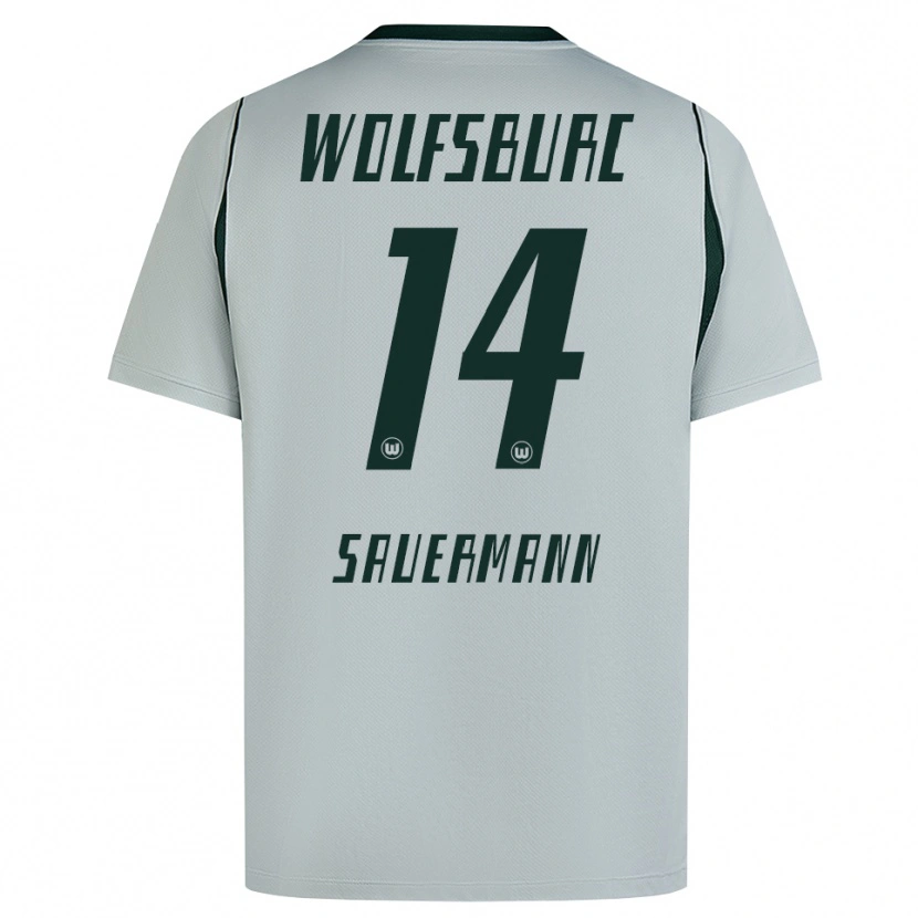 Danxen Męski Carlos Sauermann #14 Szary Zielony Wyjazdowa Koszulka 2026/27 Koszulki Klubowe