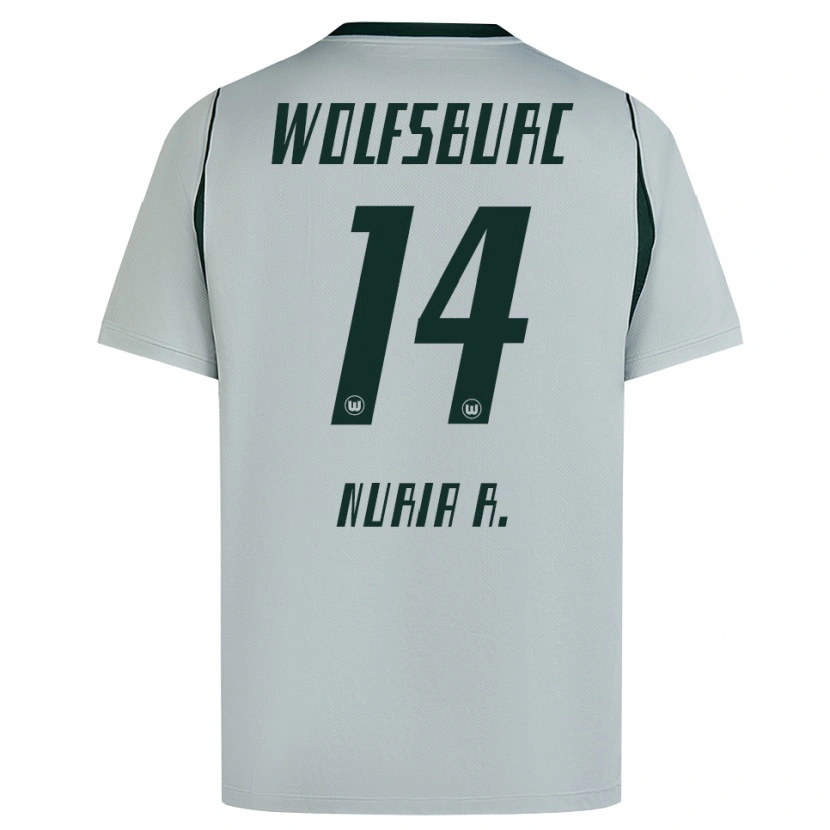 Danxen Męski Nuria Rabano #14 Szary Zielony Wyjazdowa Koszulka 2026/27 Koszulki Klubowe