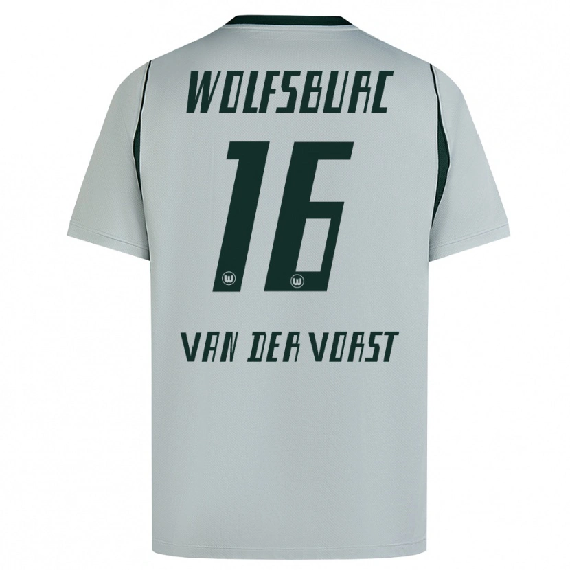 Danxen Męski Fynn Van Der Vorst #16 Szary Zielony Wyjazdowa Koszulka 2026/27 Koszulki Klubowe