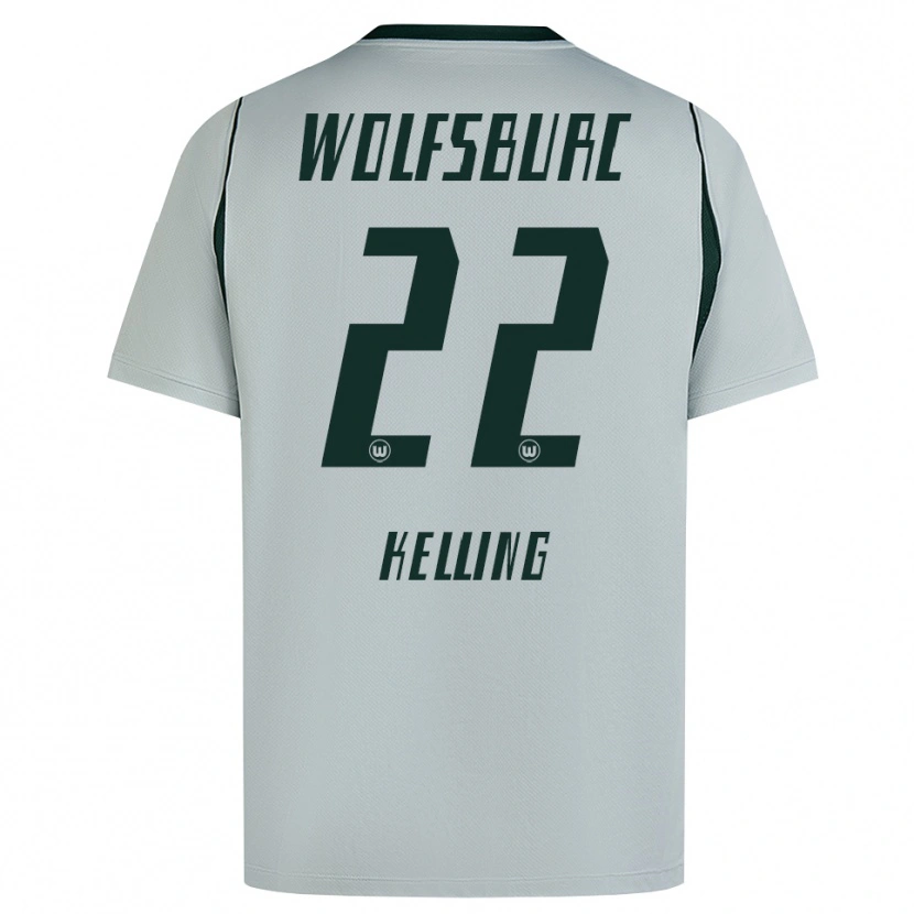 Danxen Męski Lenny Kelling #22 Szary Zielony Wyjazdowa Koszulka 2026/27 Koszulki Klubowe