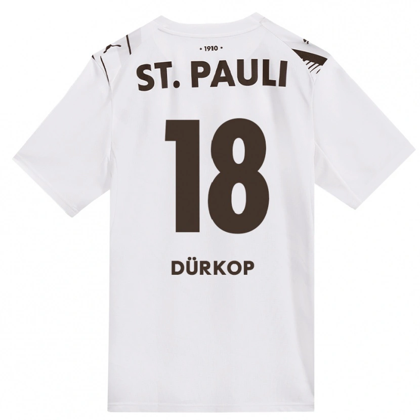 Danxen Męski Paul Dürkop #18 Kawa Biała Czerwona Wyjazdowa Koszulka 2026/27 Koszulki Klubowe