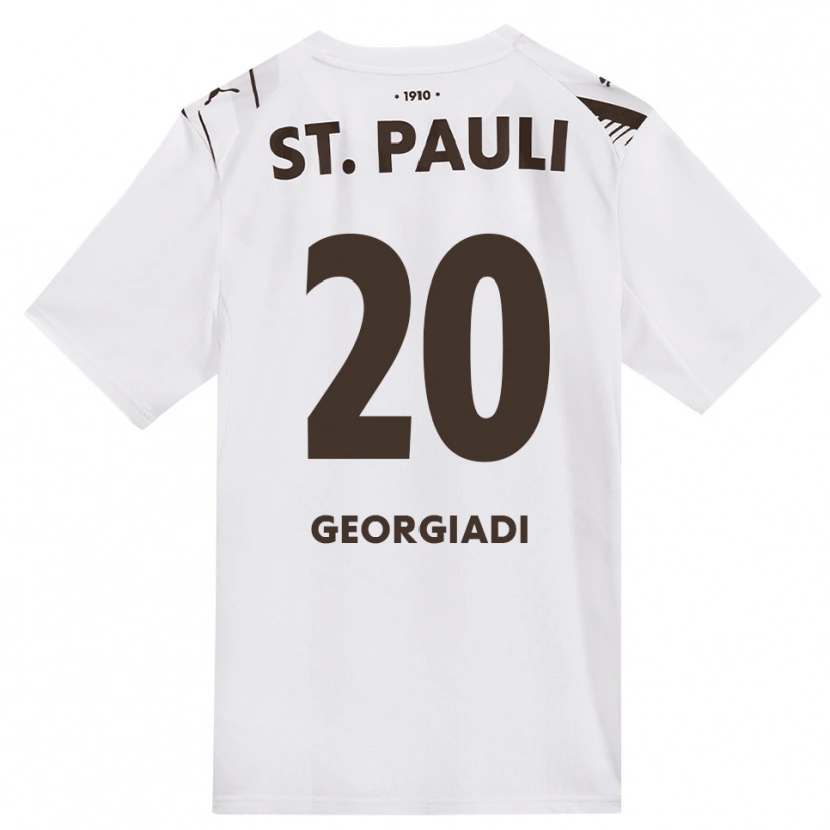 Danxen Męski Jannis Georgiadi #20 Kawa Biała Czerwona Wyjazdowa Koszulka 2026/27 Koszulki Klubowe
