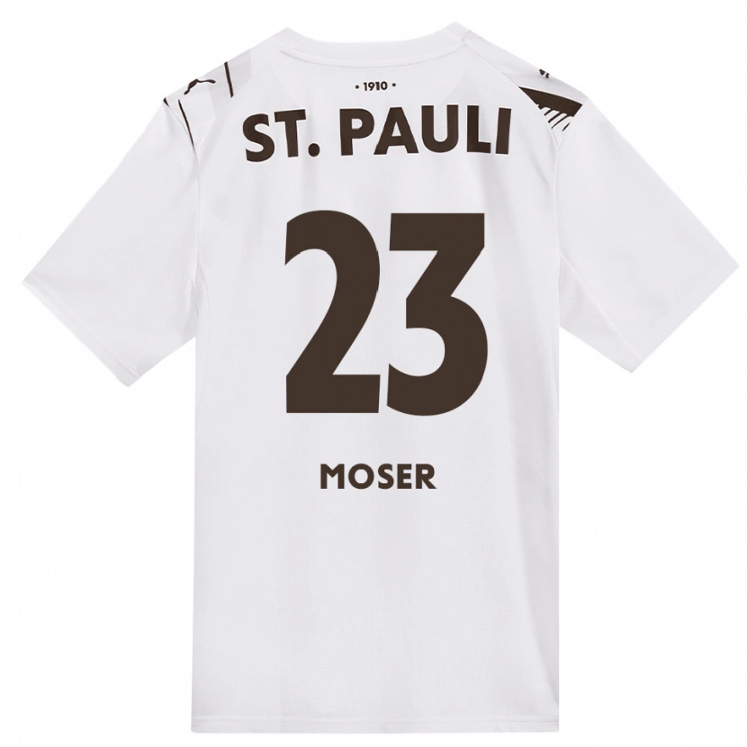 Danxen Męski Ammon Moser #23 Kawa Biała Czerwona Wyjazdowa Koszulka 2026/27 Koszulki Klubowe
