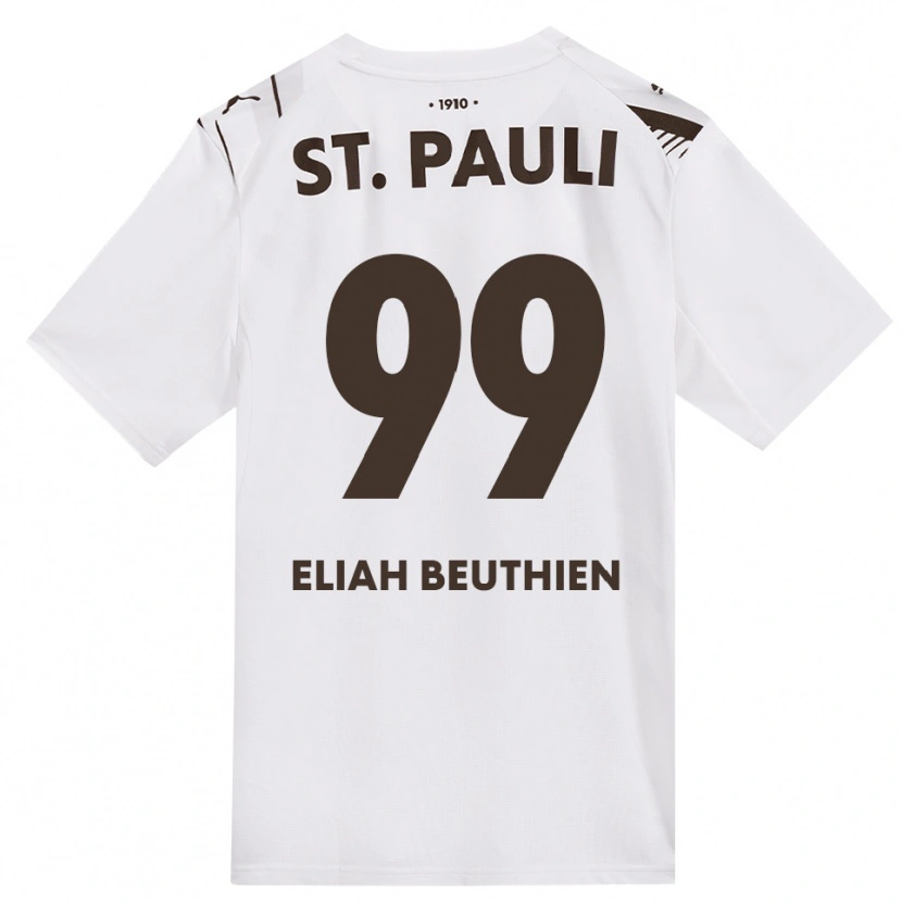 Danxen Męski Jaron Eliah Beuthien #99 Kawa Biała Czerwona Wyjazdowa Koszulka 2026/27 Koszulki Klubowe