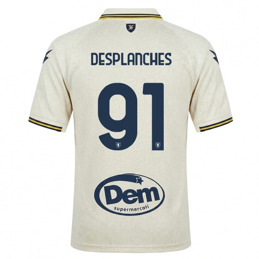 Danxen Męski Sebastiano Desplanches #91 Oldlace Żółty Czarny Wyjazdowa Koszulka 2026/27 Koszulki Klubowe