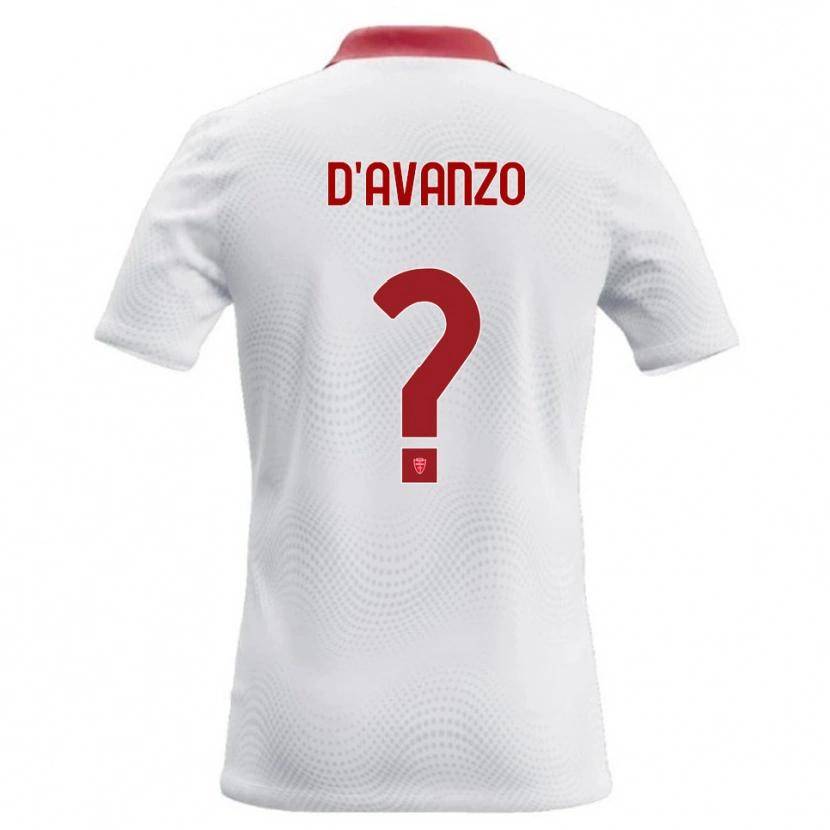 Danxen Męski Andrea D'avanzo #0 Biały Czerwony Wyjazdowa Koszulka 2026/27 Koszulki Klubowe