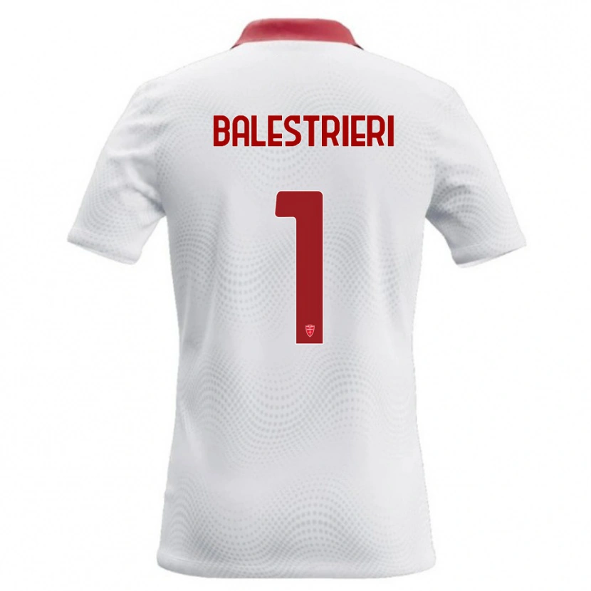 Danxen Męski Alessandro Balestrieri #1 Biały Czerwony Wyjazdowa Koszulka 2026/27 Koszulki Klubowe