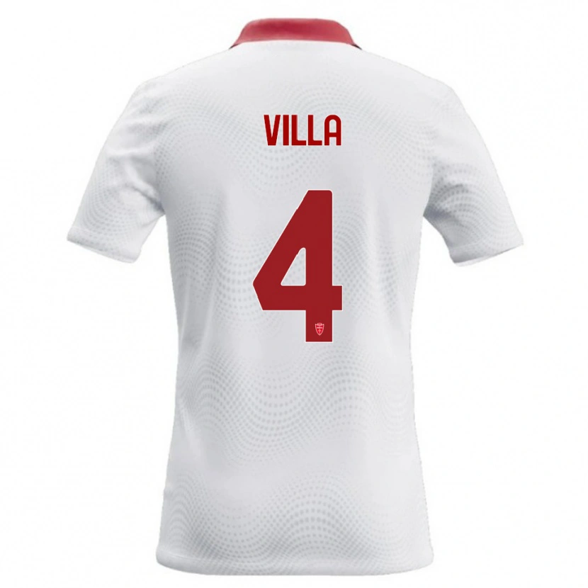 Danxen Męski Manuel Villa #4 Biały Czerwony Wyjazdowa Koszulka 2026/27 Koszulki Klubowe