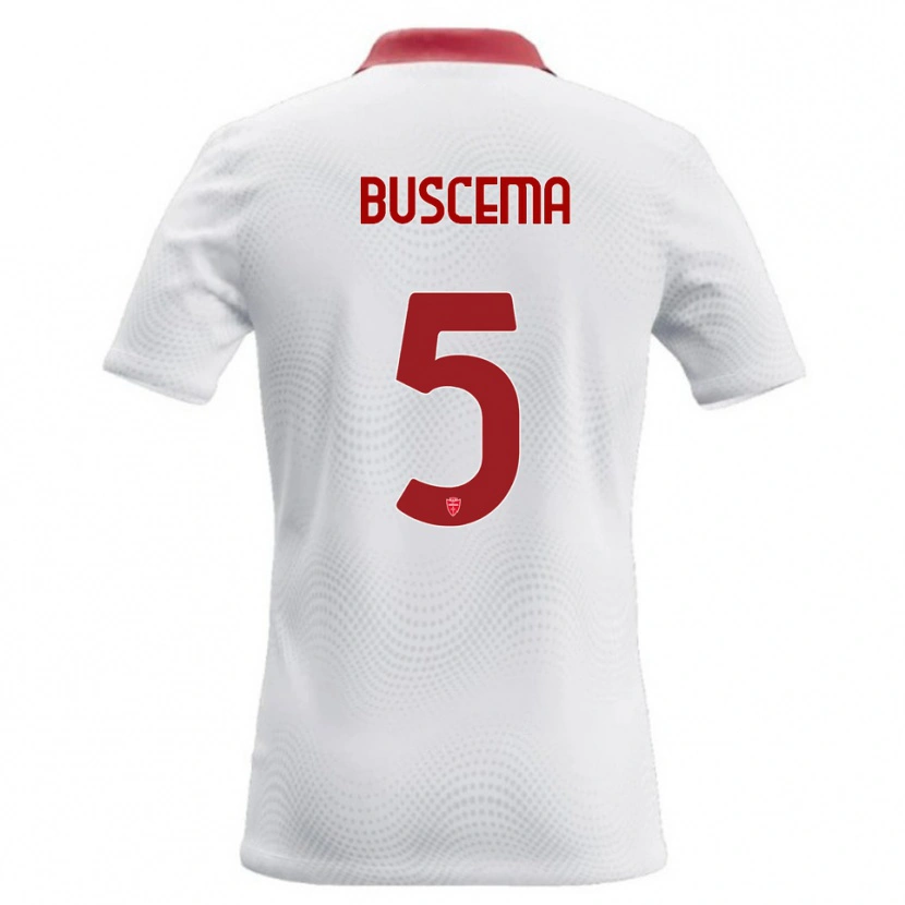 Danxen Męski Rosario Buscema #5 Biały Czerwony Wyjazdowa Koszulka 2026/27 Koszulki Klubowe
