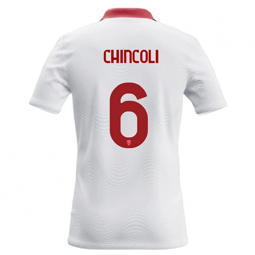 Danxen Męski Lorenzo Chincoli #6 Biały Czerwony Wyjazdowa Koszulka 2026/27 Koszulki Klubowe