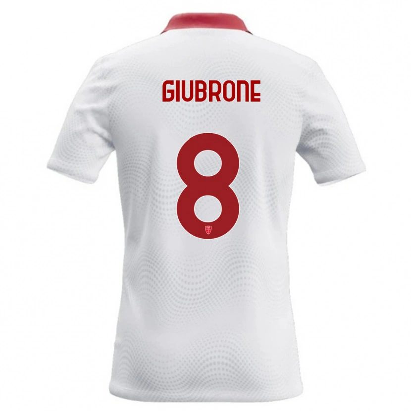 Danxen Męski Mario Giubrone #8 Biały Czerwony Wyjazdowa Koszulka 2026/27 Koszulki Klubowe