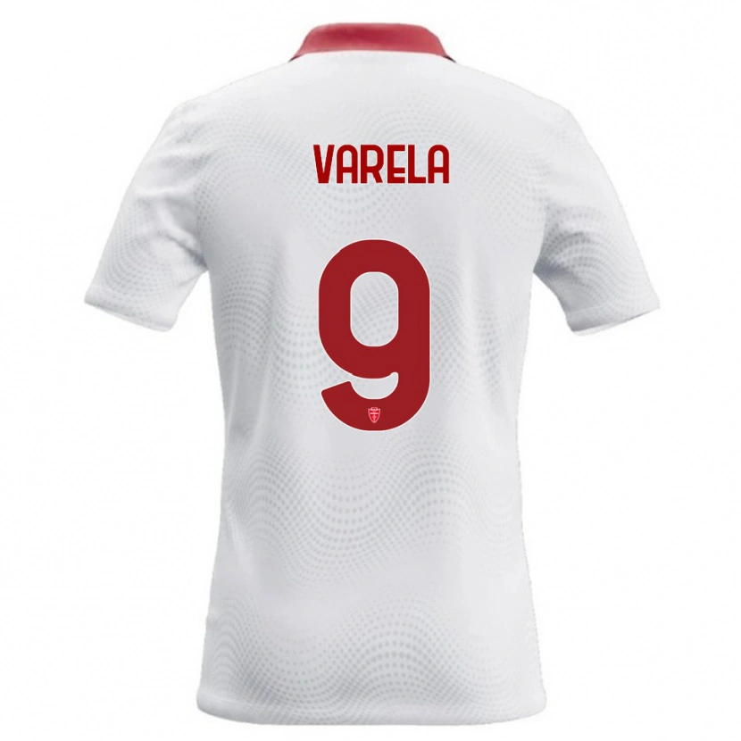 Danxen Męski Gustavo Varela #9 Biały Czerwony Wyjazdowa Koszulka 2026/27 Koszulki Klubowe