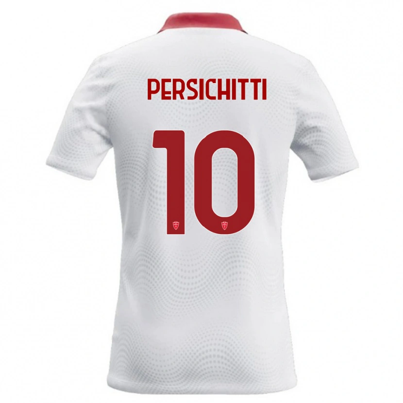 Danxen Męski Matteo Persichitti #10 Biały Czerwony Wyjazdowa Koszulka 2026/27 Koszulki Klubowe