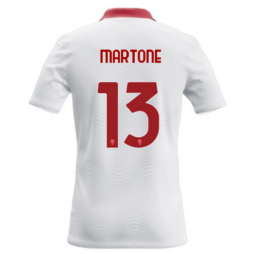 Danxen Męski Giuseppe Martone #13 Biały Czerwony Wyjazdowa Koszulka 2026/27 Koszulki Klubowe
