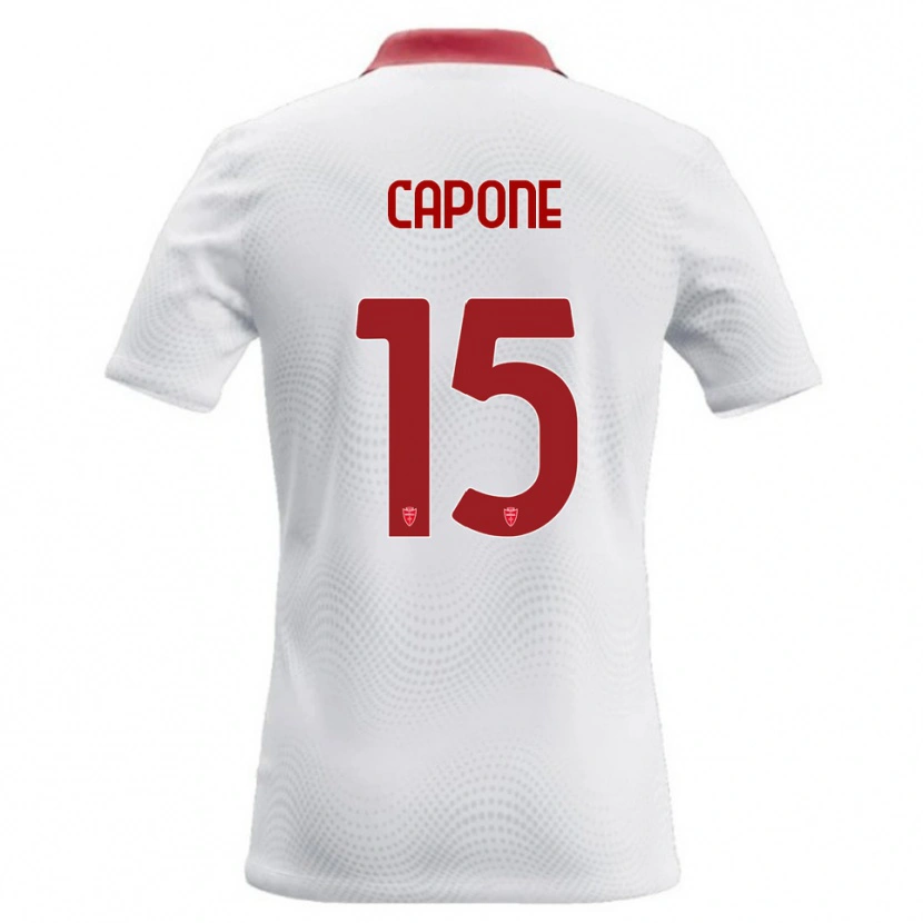 Danxen Męski Edoardo Capone #15 Biały Czerwony Wyjazdowa Koszulka 2026/27 Koszulki Klubowe