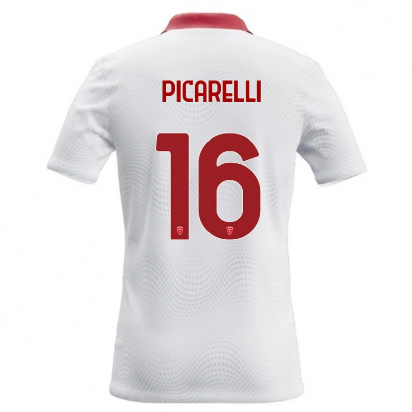 Danxen Męski Marco Picarelli #16 Biały Czerwony Wyjazdowa Koszulka 2026/27 Koszulki Klubowe