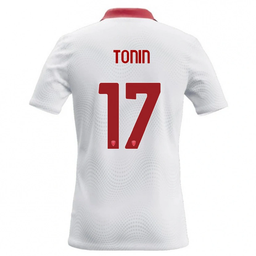 Danxen Męski Andrea Tonin #17 Biały Czerwony Wyjazdowa Koszulka 2026/27 Koszulki Klubowe