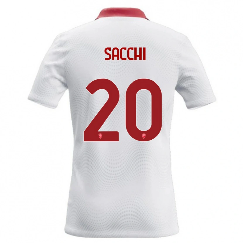 Danxen Męski Riccardo Sacchi #20 Biały Czerwony Wyjazdowa Koszulka 2026/27 Koszulki Klubowe