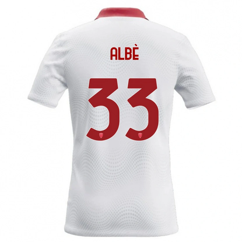 Danxen Męski Simone Albè #33 Biały Czerwony Wyjazdowa Koszulka 2026/27 Koszulki Klubowe