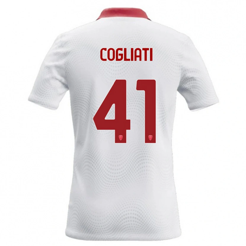 Danxen Męski Andrea Cogliati #41 Biały Czerwony Wyjazdowa Koszulka 2026/27 Koszulki Klubowe
