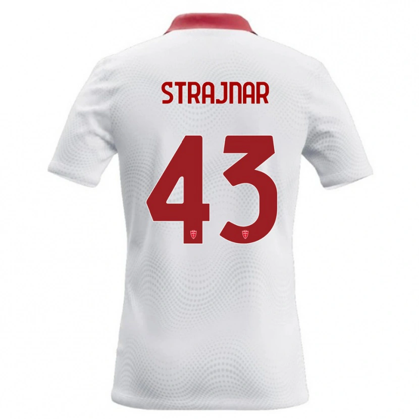 Danxen Męski Aljaz Strajnar #43 Biały Czerwony Wyjazdowa Koszulka 2026/27 Koszulki Klubowe