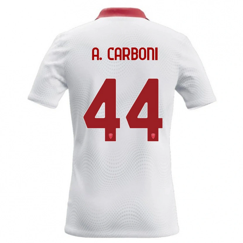 Danxen Męski Andrea Carboni #44 Biały Czerwony Wyjazdowa Koszulka 2026/27 Koszulki Klubowe