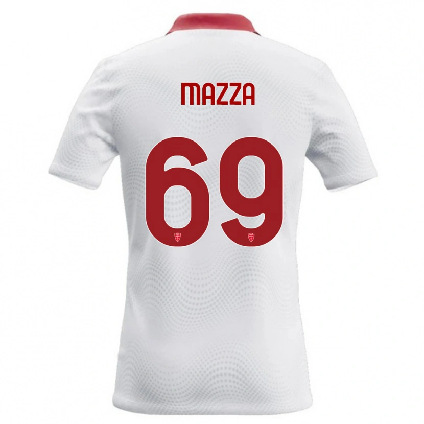 Danxen Męski Andrea Mazza #69 Biały Czerwony Wyjazdowa Koszulka 2026/27 Koszulki Klubowe