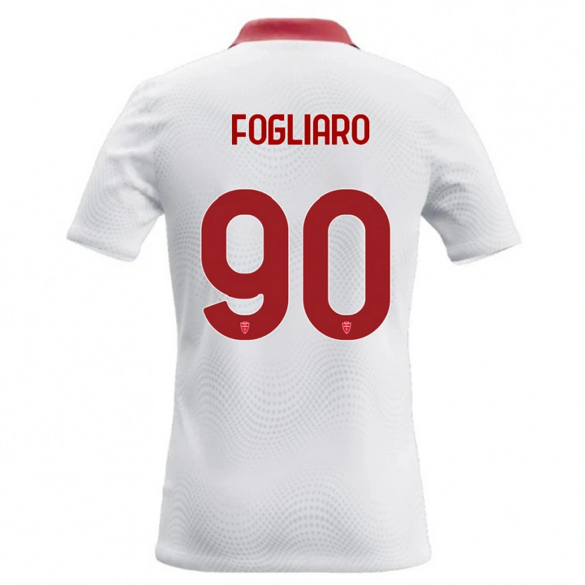 Danxen Męski Christian Fogliaro #90 Biały Czerwony Wyjazdowa Koszulka 2026/27 Koszulki Klubowe