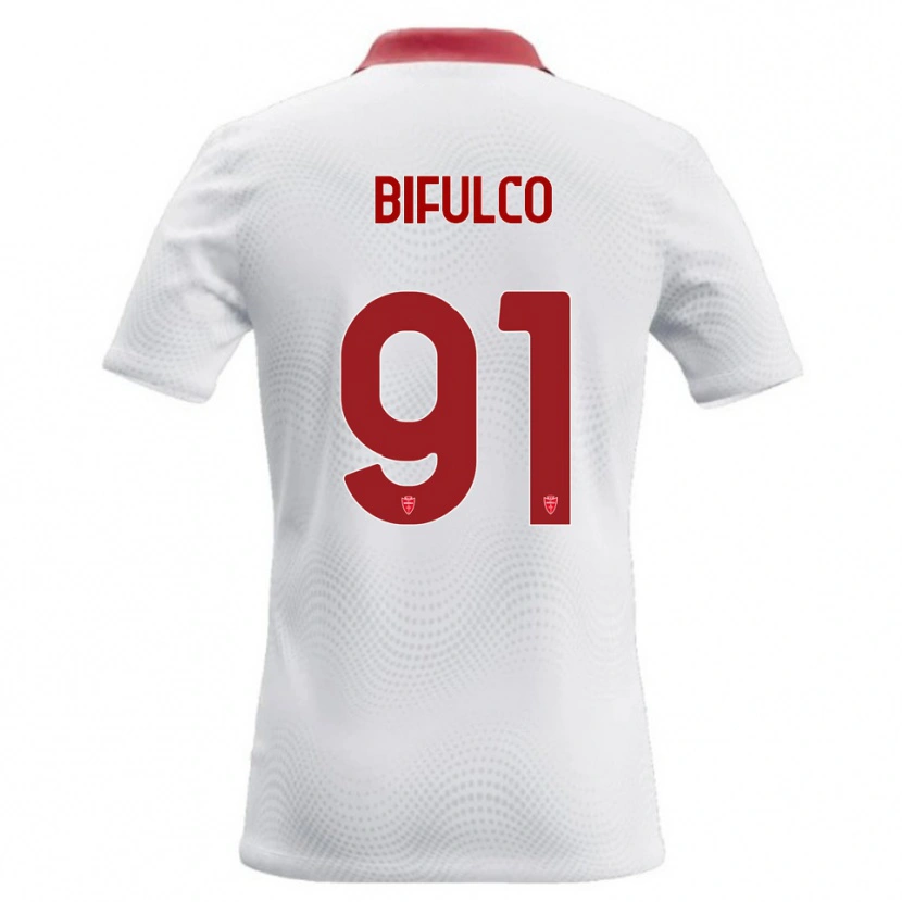 Danxen Męski Davide Bifulco #91 Biały Czerwony Wyjazdowa Koszulka 2026/27 Koszulki Klubowe