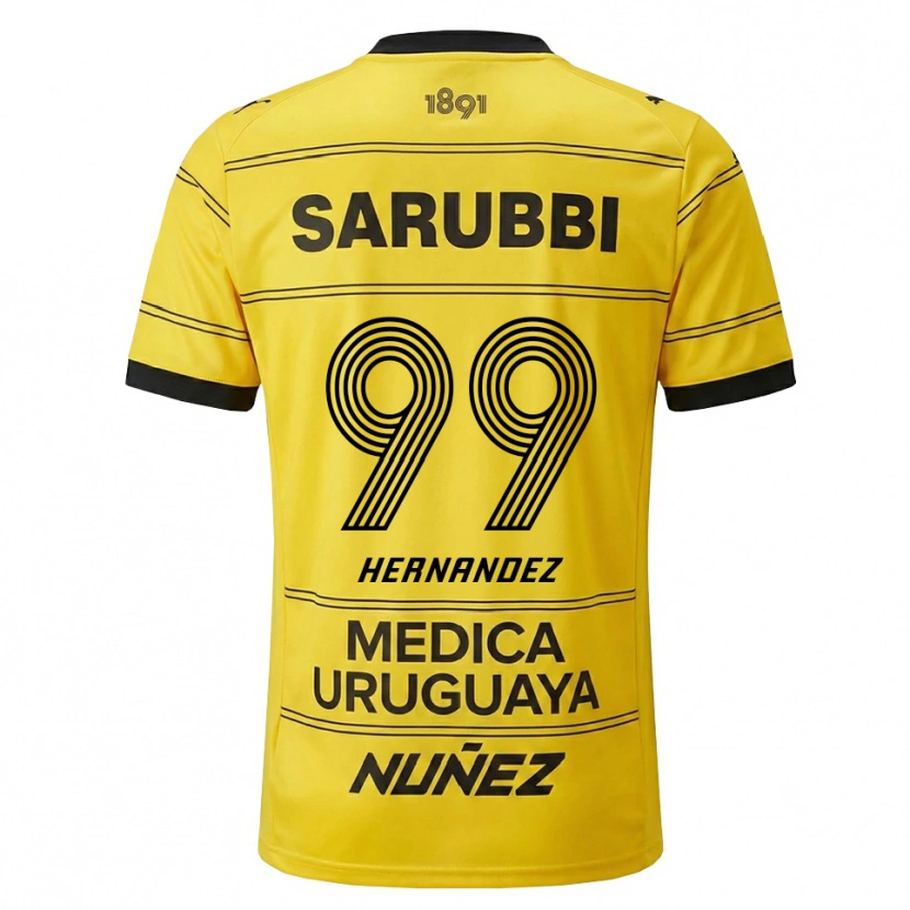 Danxen Męski Abel Hernández #99 Żółty Czarny Wyjazdowa Koszulka 2026/27 Koszulki Klubowe