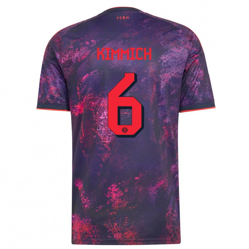 Danxen Męski Joshua Kimmich #6 Fioletowy Czerwony Trzeci Komplet Koszulka 2026/27 Koszulki Klubowe