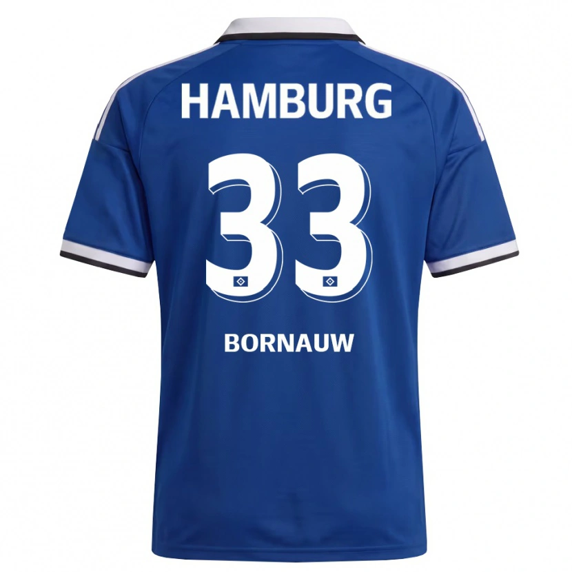 Danxen Kobiety Sebastiaan Bornauw #33 Biały Niebieski Wyjazdowa Koszulka 2026/27 Koszulki Klubowe