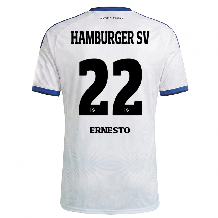 Danxen Kobiety Jorge Ernesto #22 Biały Czarny Niebieski Domowa Koszulka 2026/27 Koszulki Klubowe