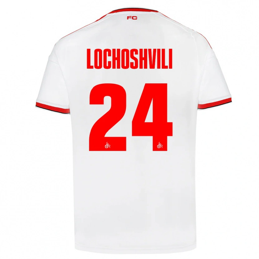 Danxen Kobiety Luka Lochoshvili #24 Biały Czerwony Czarny Domowa Koszulka 2026/27 Koszulki Klubowe
