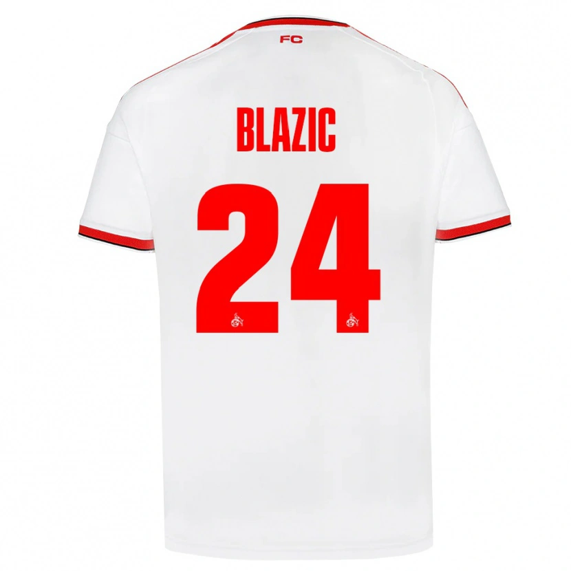 Danxen Kobiety Alessandro Blazic #24 Biały Czerwony Czarny Domowa Koszulka 2026/27 Koszulki Klubowe