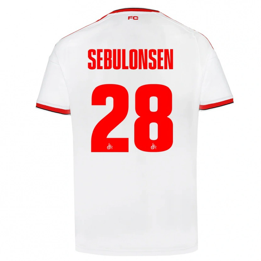 Danxen Kobiety Sebastian Sebulonsen #28 Biały Czerwony Czarny Domowa Koszulka 2026/27 Koszulki Klubowe