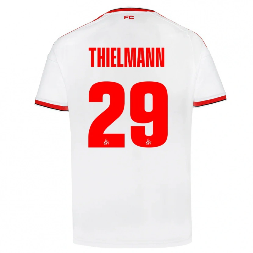 Danxen Kobiety Jan Thielmann #29 Biały Czerwony Czarny Domowa Koszulka 2026/27 Koszulki Klubowe