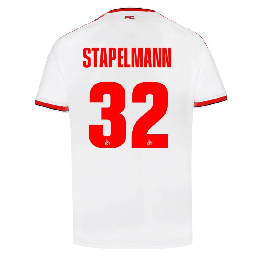 Danxen Kobiety Luis Stapelmann #32 Biały Czerwony Czarny Domowa Koszulka 2026/27 Koszulki Klubowe
