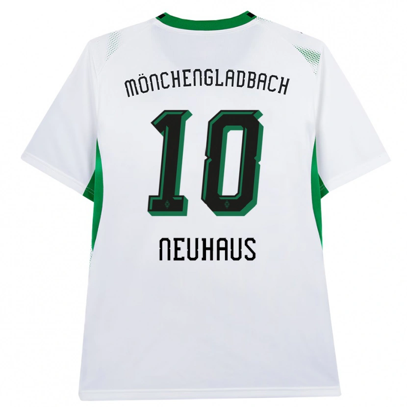 Danxen Kobiety Florian Neuhaus #10 Biały Czarny Zielony Domowa Koszulka 2026/27 Koszulki Klubowe