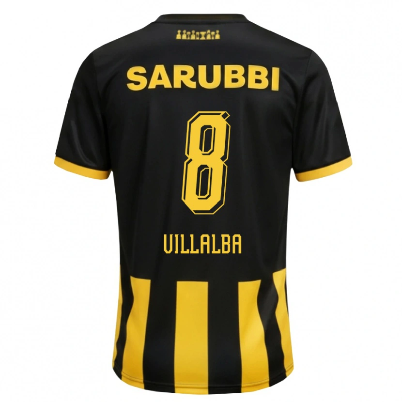 Danxen Kobiety Héctor Villalba #8 Czarny Żółty Domowa Koszulka 2026/27 Koszulki Klubowe