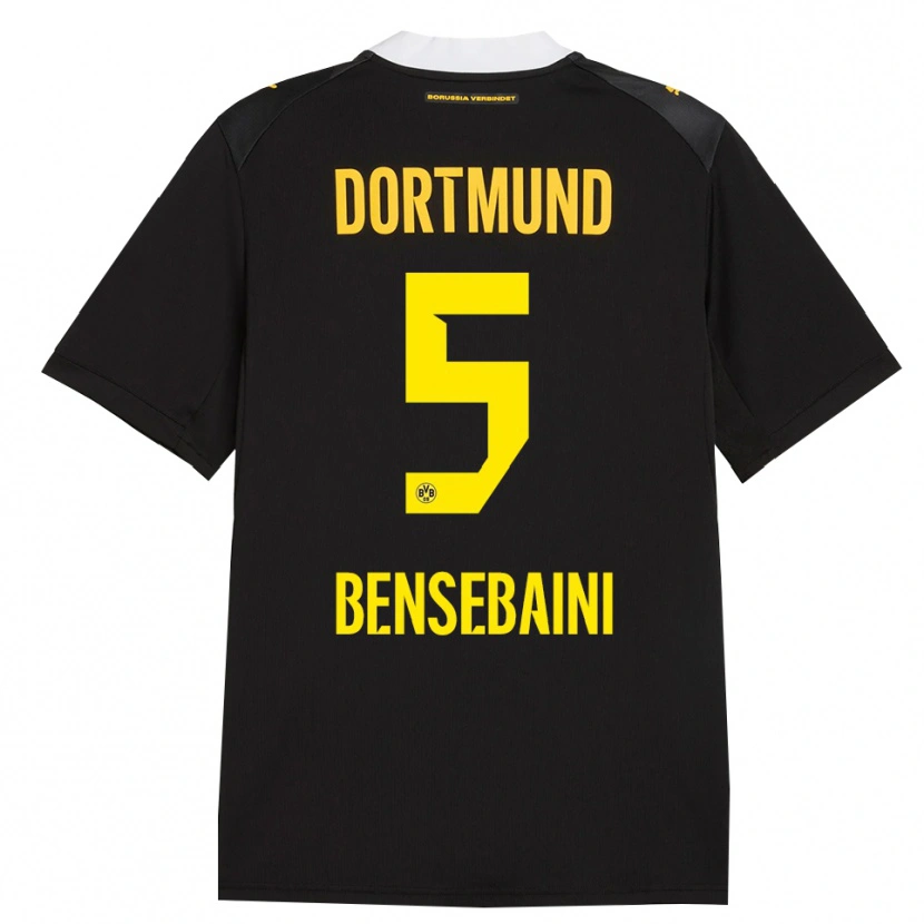 Danxen Kobiety Ramy Bensebaini #5 Czarny Czerwony Żółty Wyjazdowa Koszulka 2026/27 Koszulki Klubowe