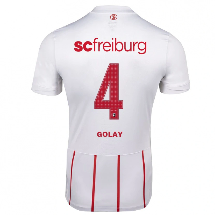 Danxen Kobiety Jonas Golay #4 Biały Czerwony Żółty Wyjazdowa Koszulka 2026/27 Koszulki Klubowe